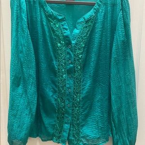 Laura Scott sheer blouse.